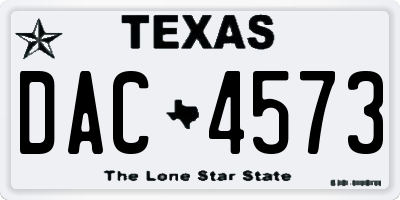 TX license plate DAC4573