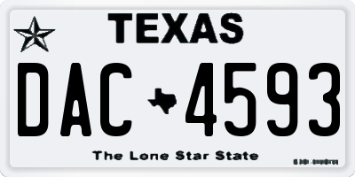 TX license plate DAC4593