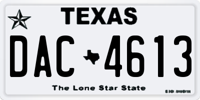 TX license plate DAC4613