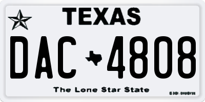 TX license plate DAC4808