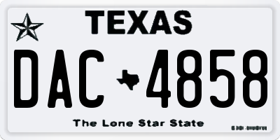 TX license plate DAC4858