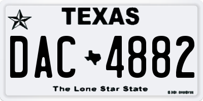 TX license plate DAC4882