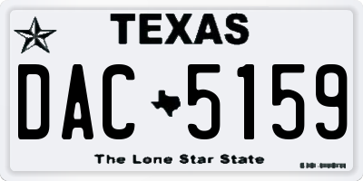 TX license plate DAC5159