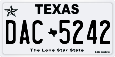 TX license plate DAC5242