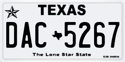 TX license plate DAC5267