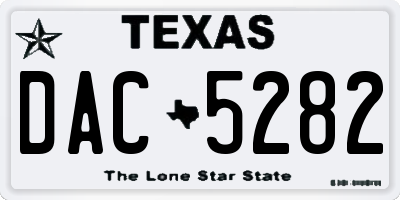 TX license plate DAC5282