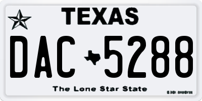 TX license plate DAC5288