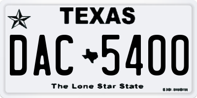 TX license plate DAC5400