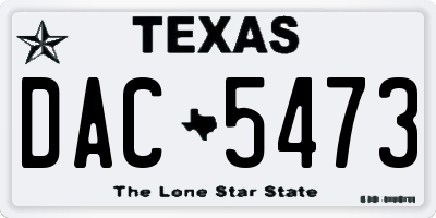TX license plate DAC5473