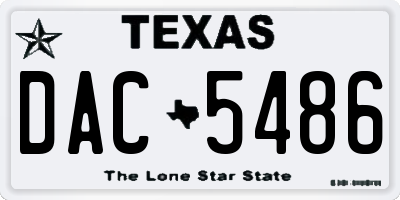 TX license plate DAC5486