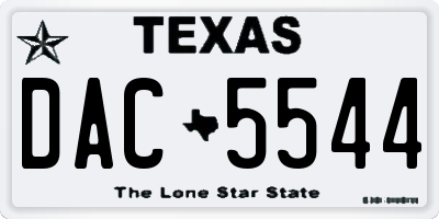 TX license plate DAC5544