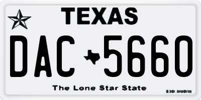 TX license plate DAC5660