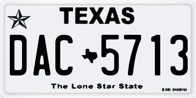 TX license plate DAC5713