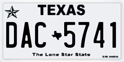TX license plate DAC5741