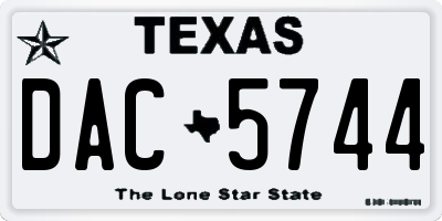 TX license plate DAC5744