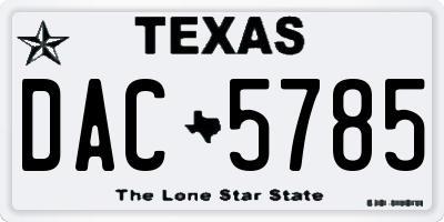 TX license plate DAC5785