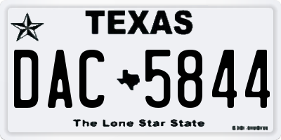 TX license plate DAC5844