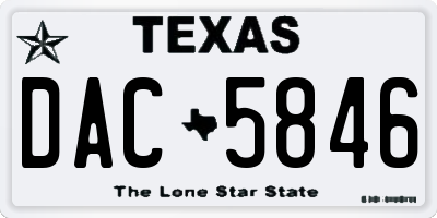 TX license plate DAC5846