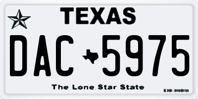 TX license plate DAC5975