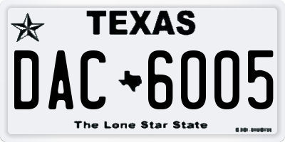 TX license plate DAC6005