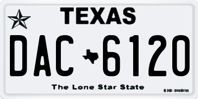 TX license plate DAC6120