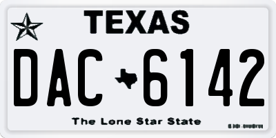 TX license plate DAC6142