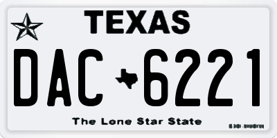 TX license plate DAC6221