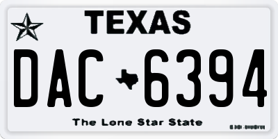 TX license plate DAC6394
