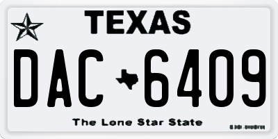 TX license plate DAC6409
