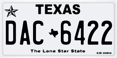 TX license plate DAC6422
