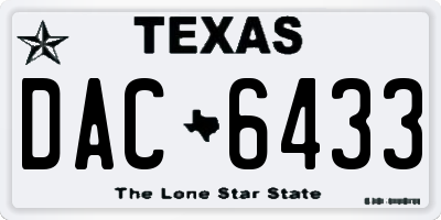 TX license plate DAC6433