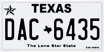 TX license plate DAC6435