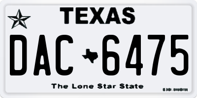 TX license plate DAC6475