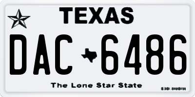 TX license plate DAC6486