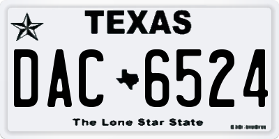 TX license plate DAC6524