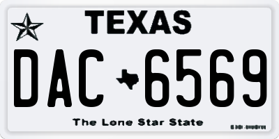 TX license plate DAC6569