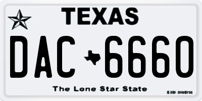 TX license plate DAC6660