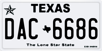 TX license plate DAC6686