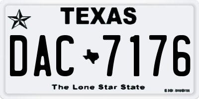 TX license plate DAC7176