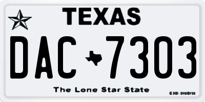 TX license plate DAC7303
