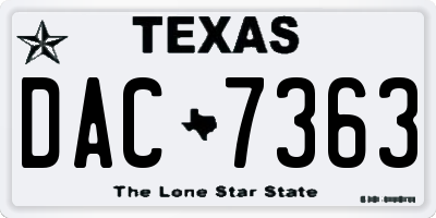 TX license plate DAC7363