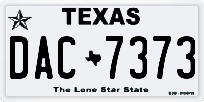 TX license plate DAC7373