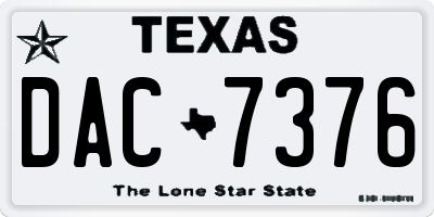 TX license plate DAC7376