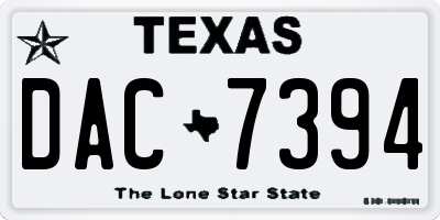 TX license plate DAC7394