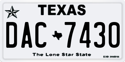 TX license plate DAC7430