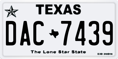 TX license plate DAC7439