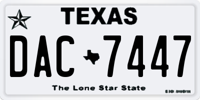 TX license plate DAC7447