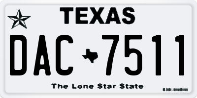 TX license plate DAC7511
