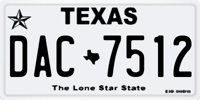 TX license plate DAC7512