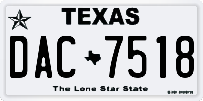TX license plate DAC7518